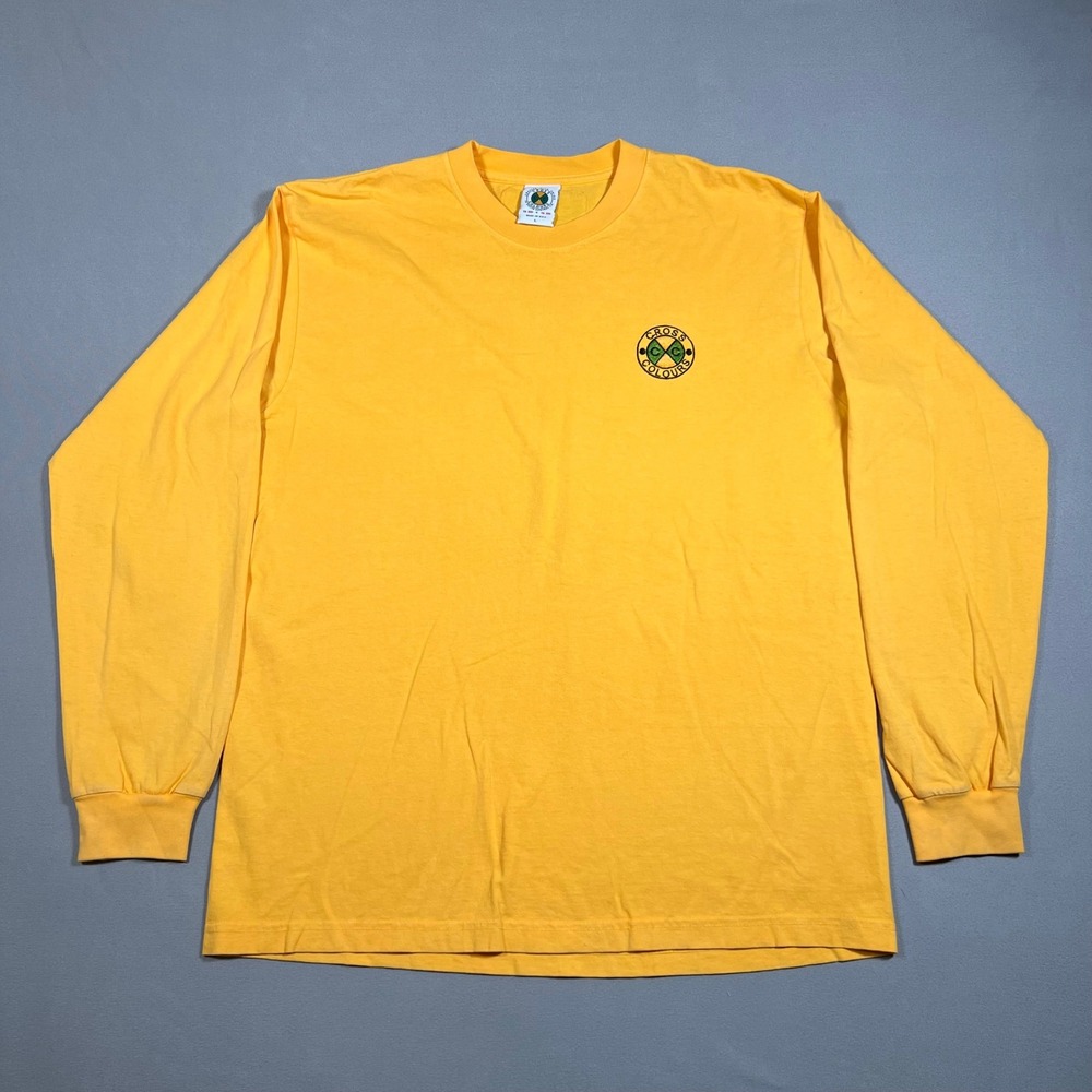 Vintage Cross Colours Yellow Long Sleeve T-Shirt Mens Large 90s Hip Hop USA Made